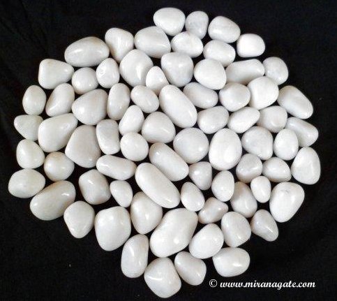 Milky White Tumbled & Pebbles Stone Manufacturer Supplier Wholesale Exporter Importer Buyer Trader Retailer in Khambhat Gujarat India